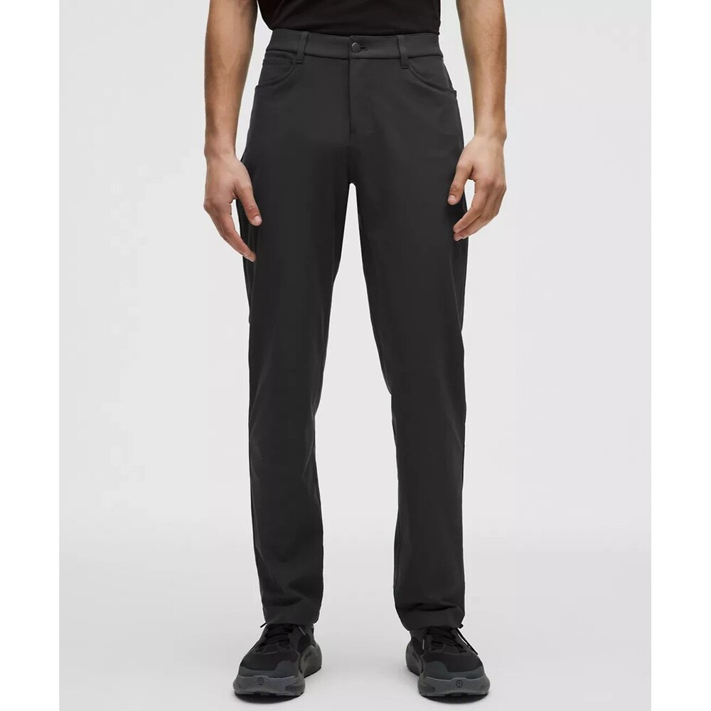 LULULEMON Men's 34 ABC Pants Obsidian Gray Warpstreme 5-Pocket Straight Leg